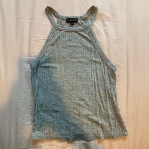 Grey, ribbed, cropped tank top